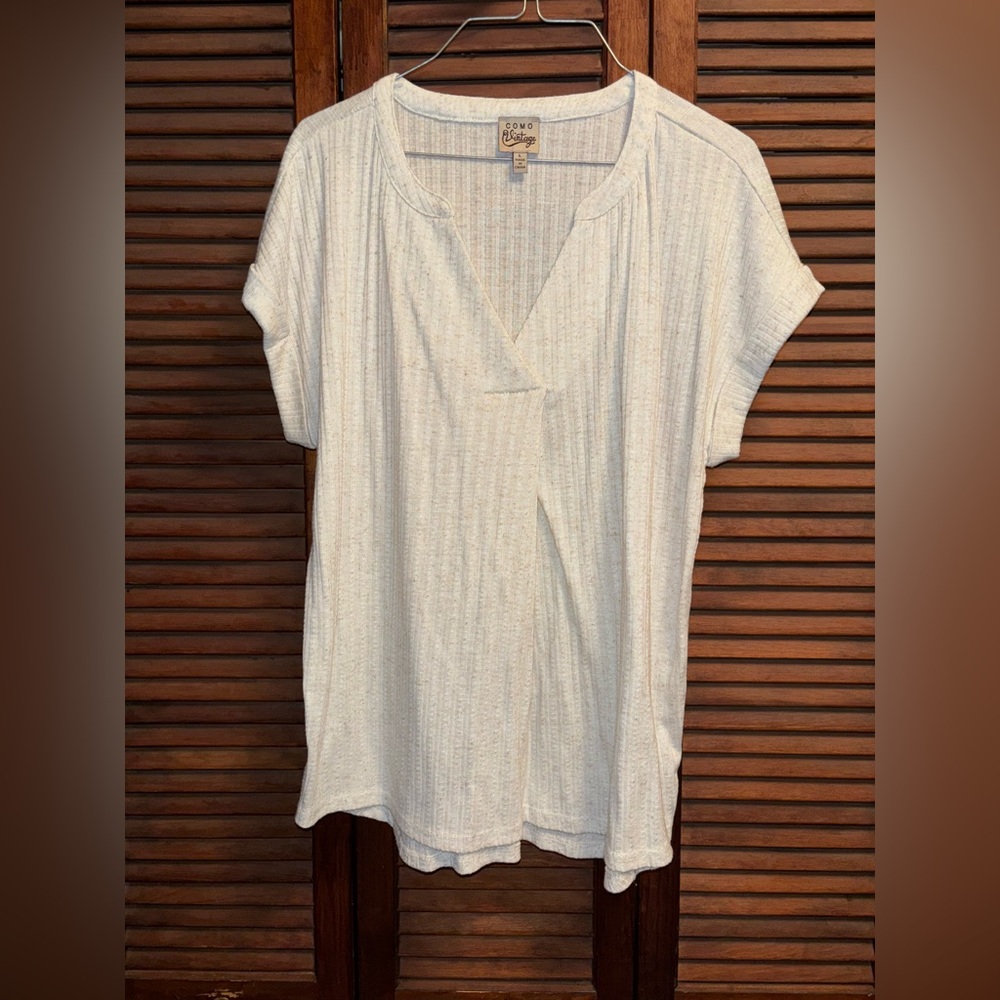 Como Vintage (TSC) Short Sleeve Oatmeal Top